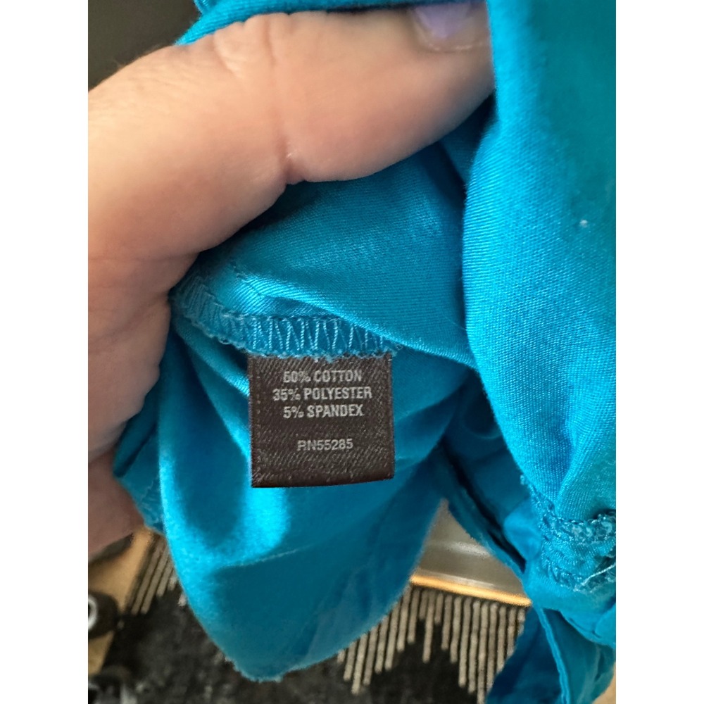 Express Studio Womens Turquoise Blue Ruffle Front‎ Sleeveless Blouse Size M - Picture 8 of 9